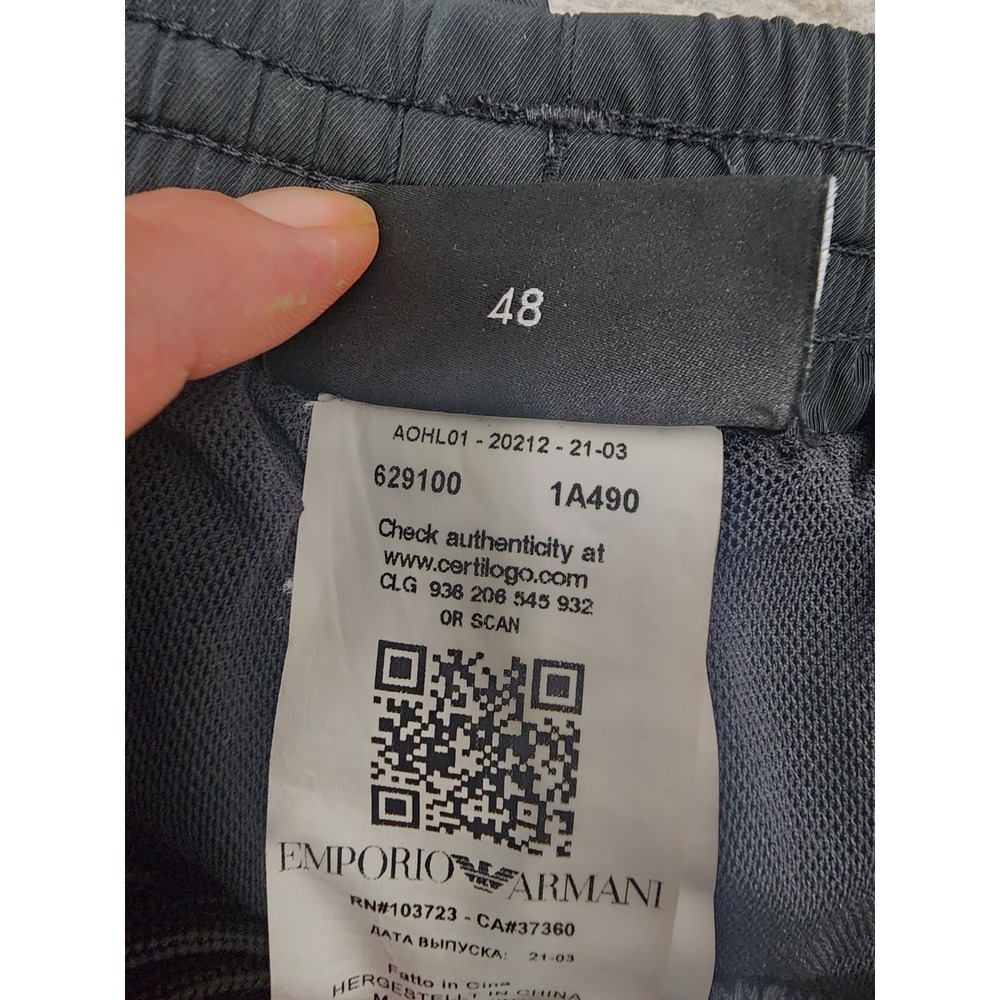 Emporio Armani Logo Print Mens Shorts Size 48 Beach Swim Trunks Drawstrings - Picture 8 of 12
